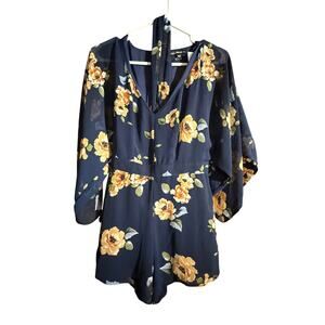 Navy Floral Romper Size small